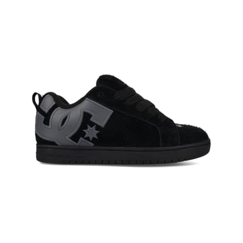 DC Men's Court Graffik SE Skate Sneaker Shoe, Black/Black/Grey, 13