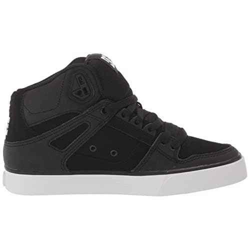 DC Men's Pure High Top Wc Skate Shoes Casual Sneakers, Black/Black/White, 15