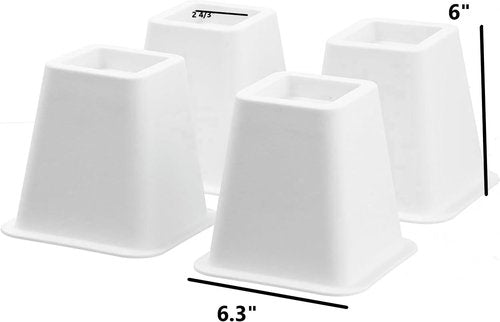 HOME IT Black Bed Risers - 5 to 6-Inch Height for Under-Bed Storage - 4-Pack