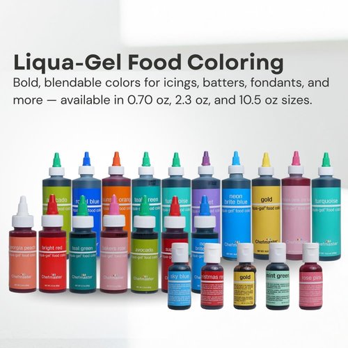 Chefmaster Super Red Liqua-Gel® Food Coloring - Vibrant, Fade-Resistant Dye for Icing & Fondant | 0.70 oz