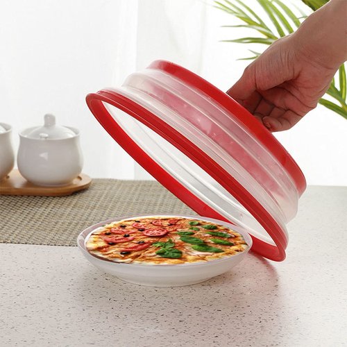 Collapsible Microwave Splatter Cover, 10.5 Inch, Dishwasher-safe, Microwave Plate Cover With Steam Vent,BPA-Free Silicone & Plastic(black)