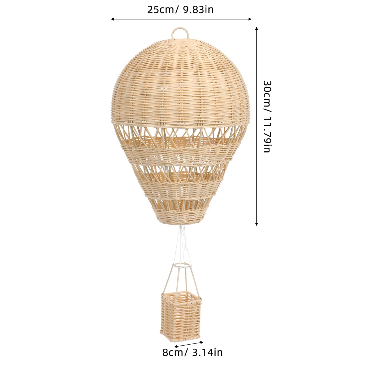 Alipis Natural Rattan Woven Hot Air Balloon Decor Delicate Kids Room Rattan Craft
