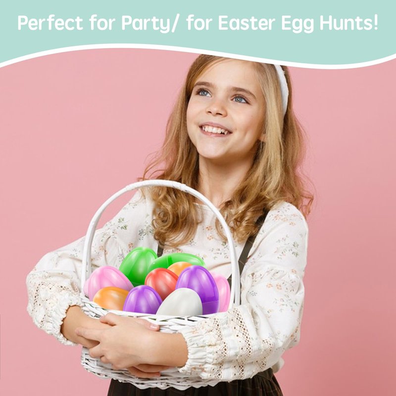24 Fillable Plastic Easter Egg Hunt Party Supply Pack - 3" Assorted Color Plastic Eggs