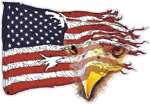 3 pcs American Bald Eagle Flag, 2 inches, Hard Hat Sticker Patriotic Worker Decal, Helmet Label, Laptop, Phone