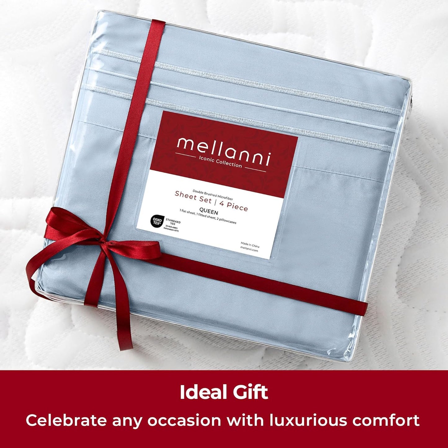 Mellanni Twin XL Sheets Set - 3 PC Hotel Luxury Bedding | Extra Soft, Cooling, Wrinkle-Resistant (Blue Hydrangea)