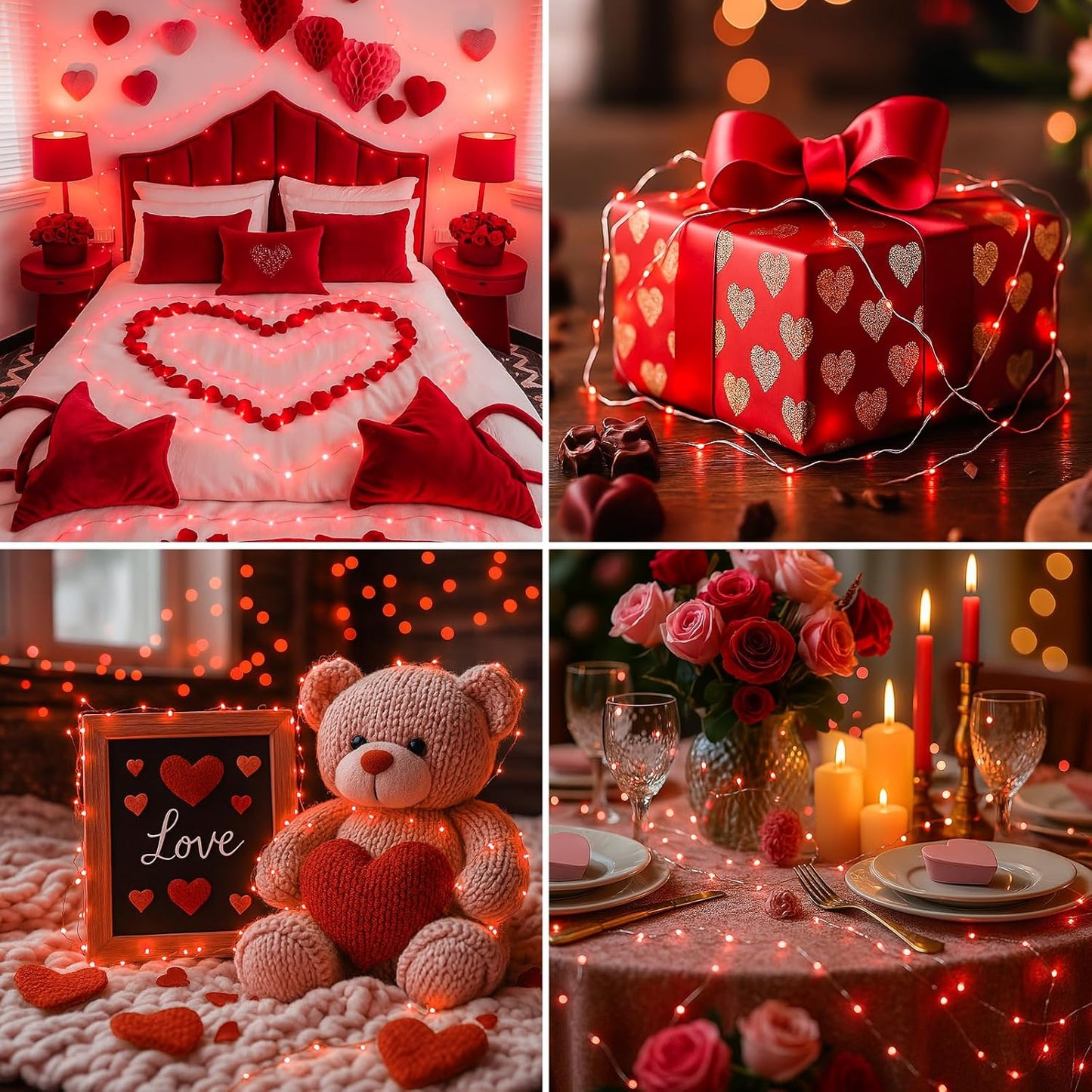 Skiennix 12 Pack Fairy Lights - 7ft Battery Operated 20 LED Twinkle Lights | Waterproof Mini String Lights for DIY Party & Wedding Decor - Red