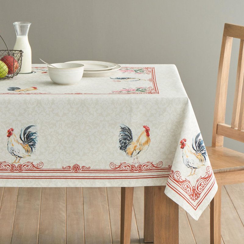 Maison d' Hermine Table Cloth Rectangle Table 100% Cotton 54 x 72 Inches Tablecloth Reusable Decorative for Dining Kitchen Room Farmhouse Home Gifts for Mothers Day Spring Summer - Campagne