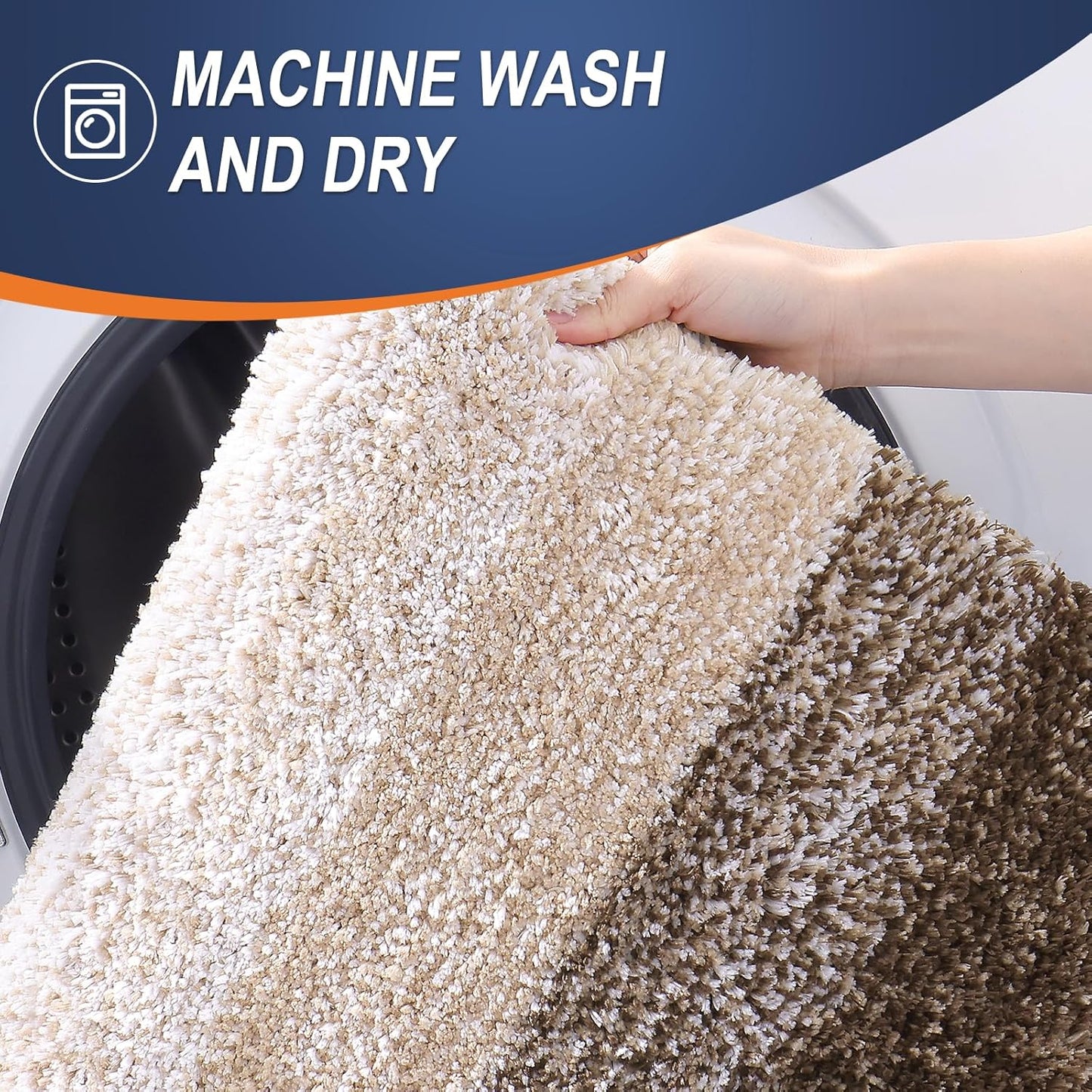 OLANLY Microfiber Bath Rugs - Extra Soft & Absorbent | 24x16 Light Brown Washable Mat