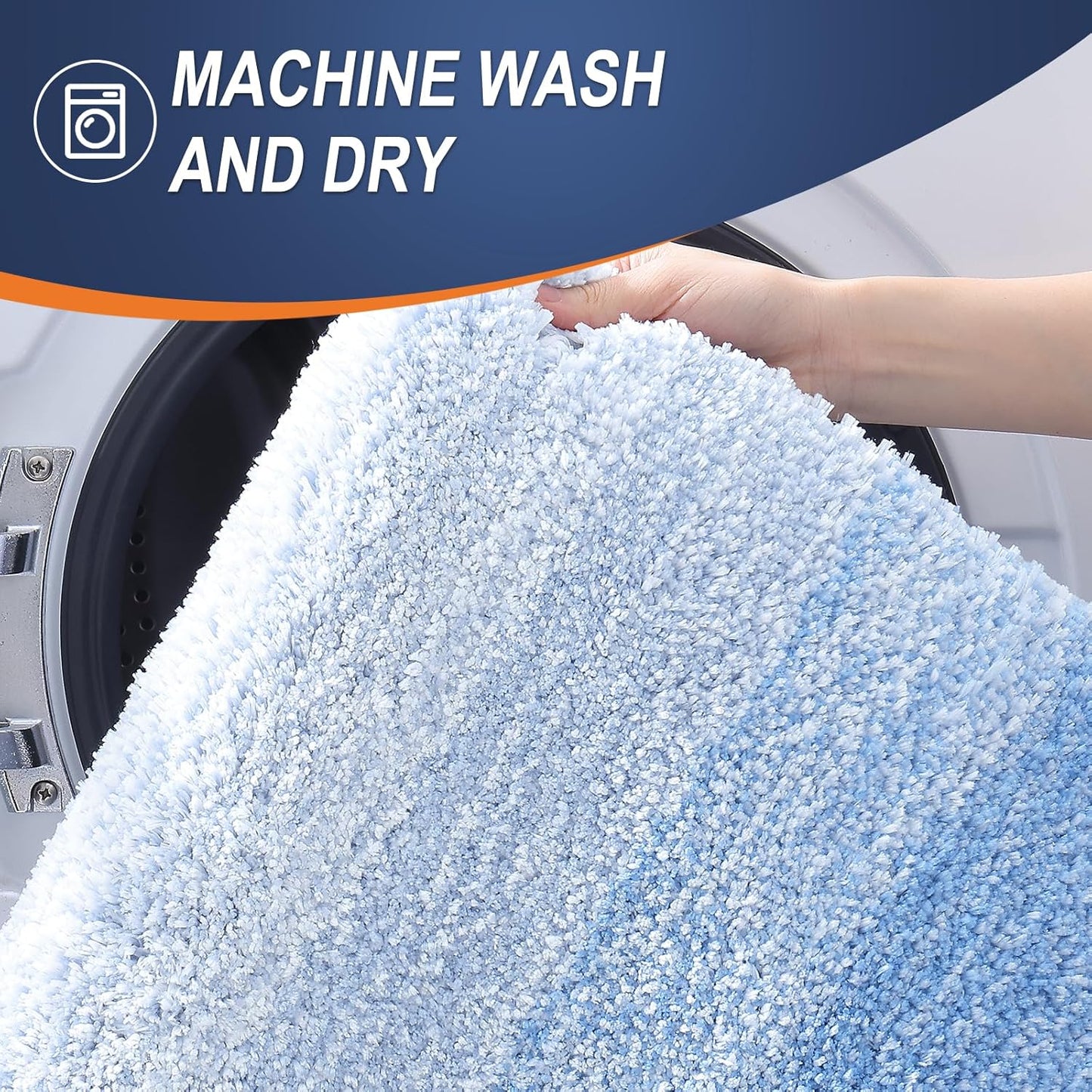 OLANLY Bathroom Rugs Mat - Extra Soft Microfiber Bath Rug | Quick Dry, Machine Washable, 30x20, Light Blue