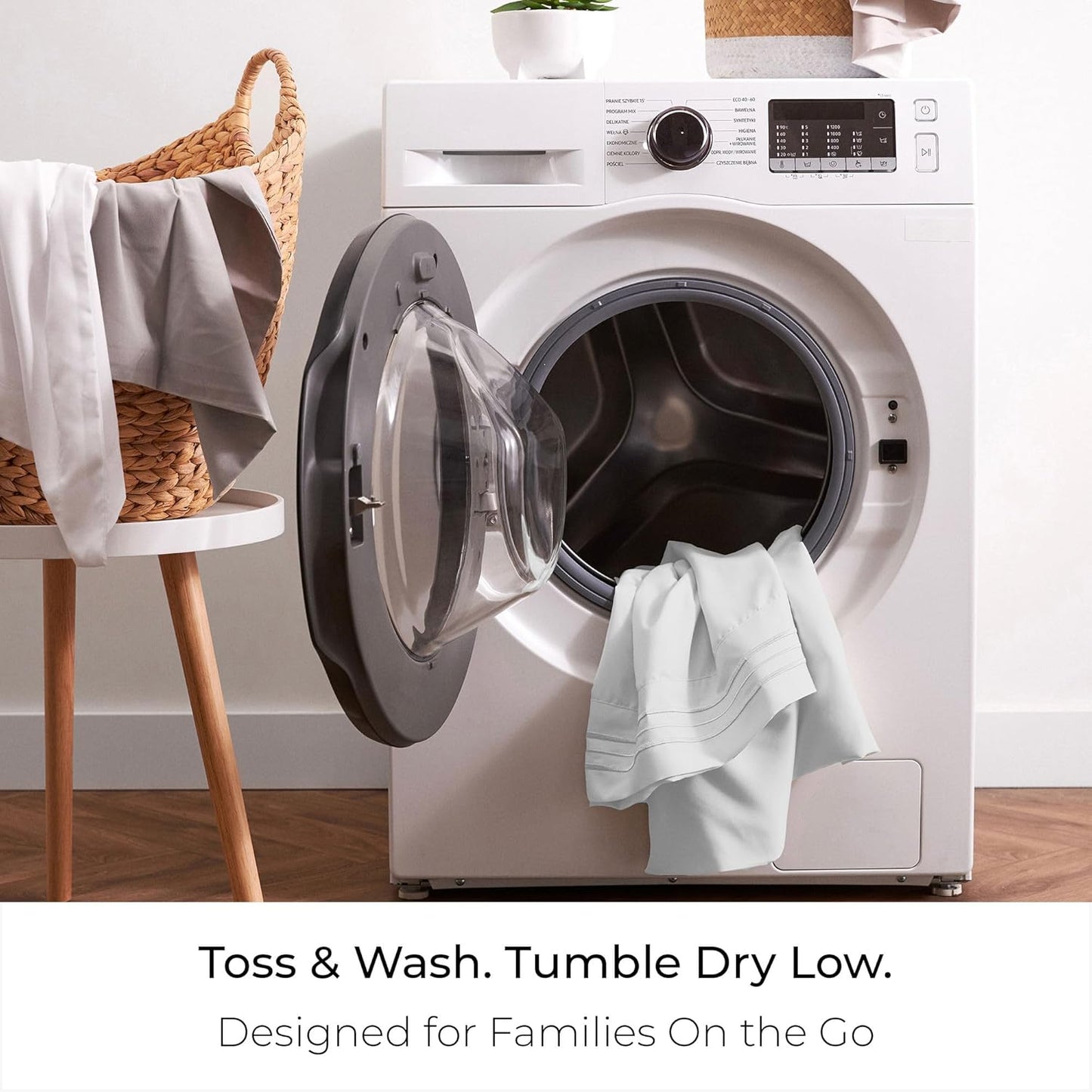 Mellanni California King Sheets Set - 4 PC Hotel Luxury Bedding | Extra Soft, Cooling, Wrinkle-Resistant (White)