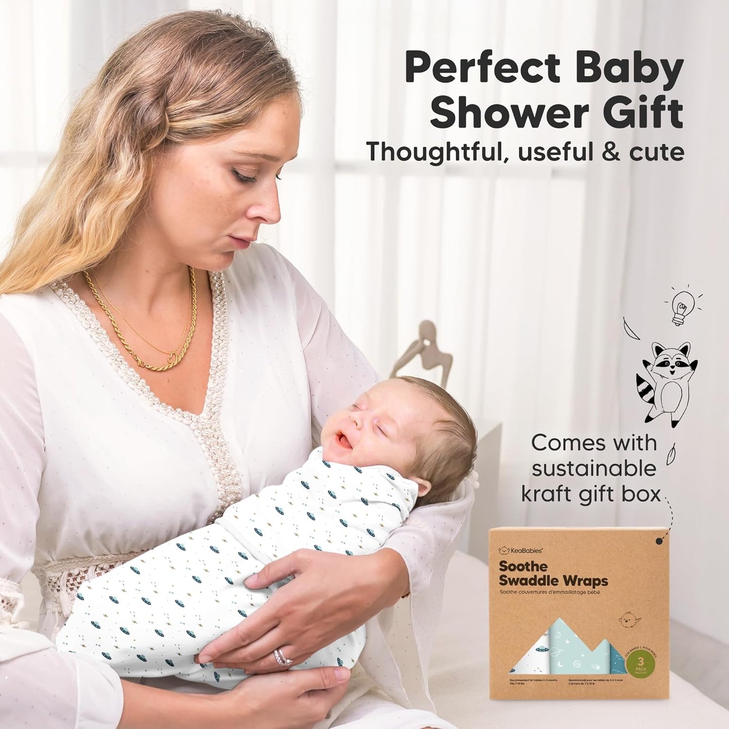 Organic Baby Swaddle Sleep Sacks by 3-Pack | Soft & Snug for Newborns 0-3 Months - Galaxy Design