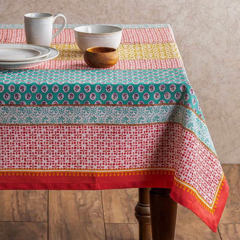 Maison d' Hermine Table Cloth Rectangle Table 100% Cotton 60 x 90 Inches Tablecloth Reusable Decorative for Dining Kitchen Room Farmhouse Home Gifts for Mothers Day Spring Summer - Provence