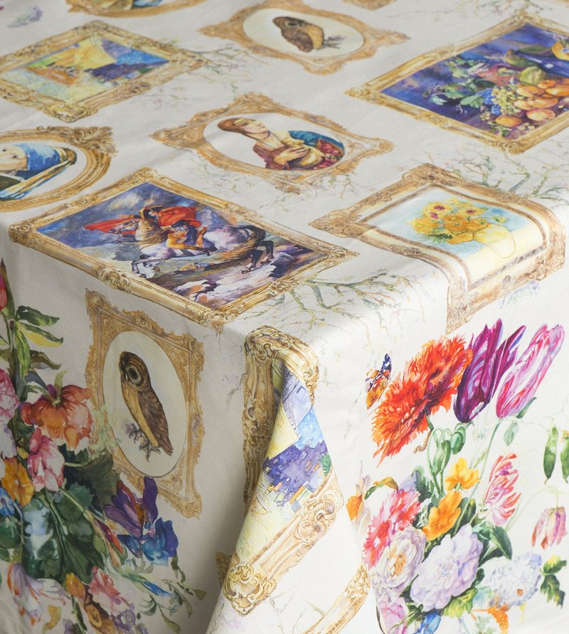 Maison d' Hermine Table Cloth Square Table 100% Cotton 60 x 60 Inches Tablecloth Reusable Decorative for Dining Kitchen Room Farmhouse Home Gifts for Mothers Day Spring Summer - Masterpiece
