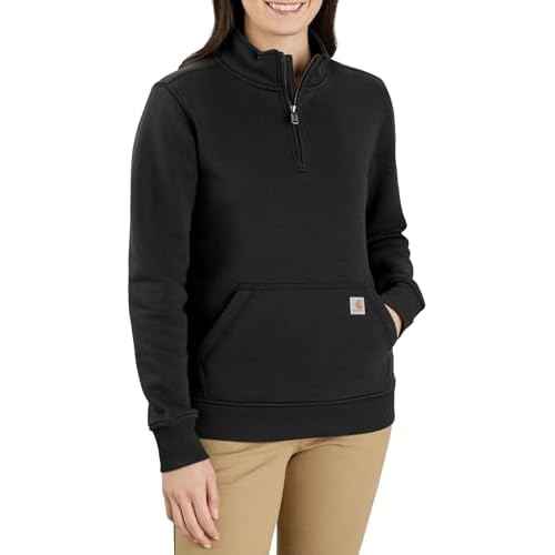 Carhartt Women's 105295 Women's Relaxed Fit Midweight Quarter Zip Mock Neck Swe