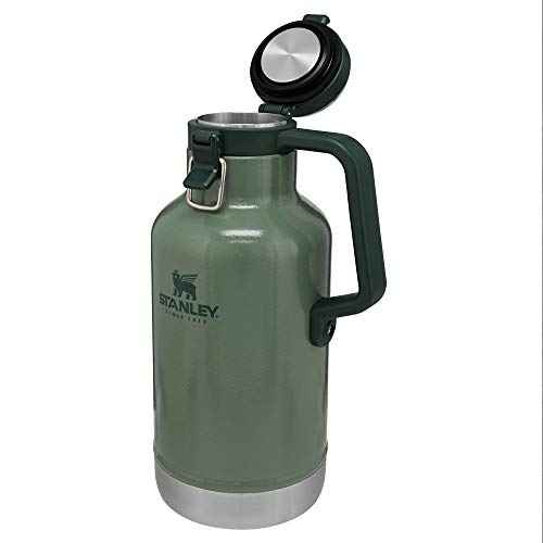 Stanley Classic Easy-Pour Growler 64 oz | Keeps Beer Cold or Coffee Hot | Leakproof Steel Lined Lid and Easy to Carry Handle | Insulated Stainless Steel | BPA-Free | Green