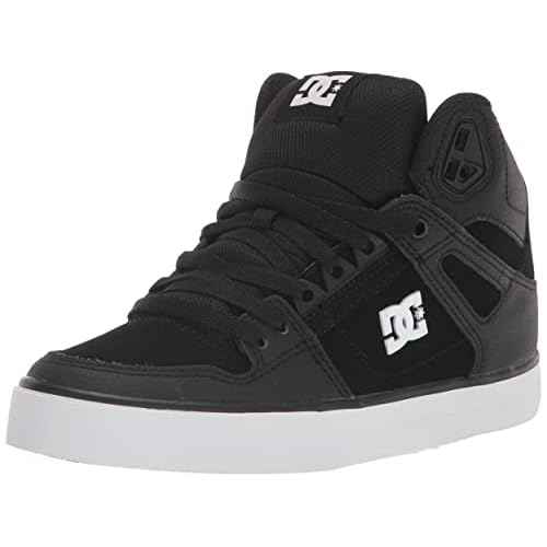 DC Men's Pure High Top Wc Skate Shoes Casual Sneakers, Black/Black/White, 15