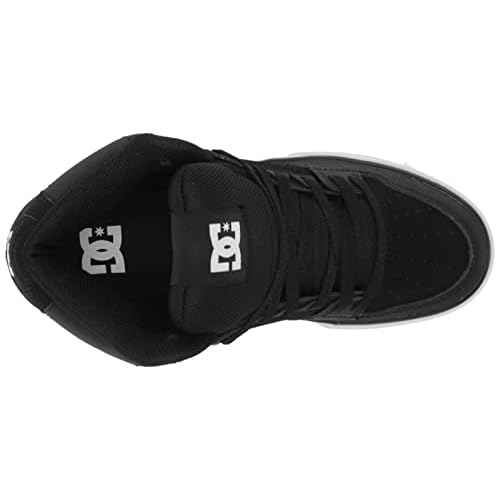 DC Men's Pure High Top Wc Skate Shoes Casual Sneakers, Black/Black/White, 15