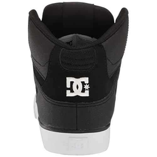 DC Men's Pure High Top Wc Skate Shoes Casual Sneakers, Black/Black/White, 15