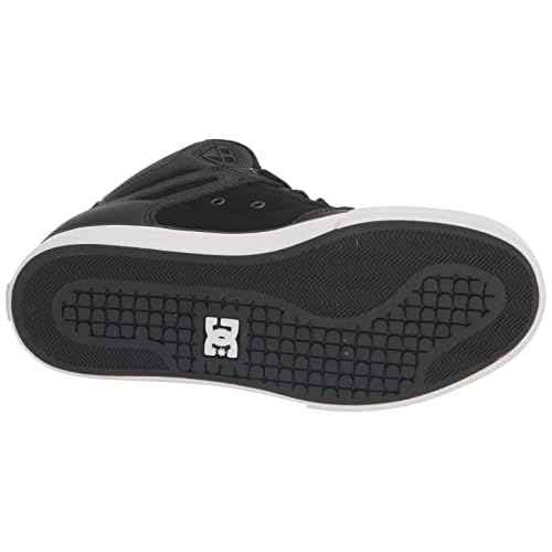 DC Men's Pure High Top Wc Skate Shoes Casual Sneakers, Black/Black/White, 15