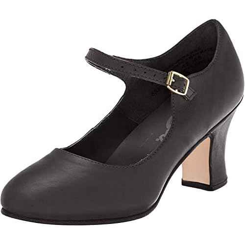 Capezio Manhattan Character Shoe, Black, 6 W