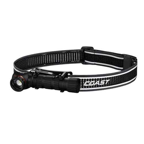 Coast TXM50R 1250 Lumen Rechargeable LED Headlamp with Magnetic Base - 27 Hour Runtime, Easily Converted to Handheld Flashlight, Helmet Mounting Bracket Included, for Work and Outdoors