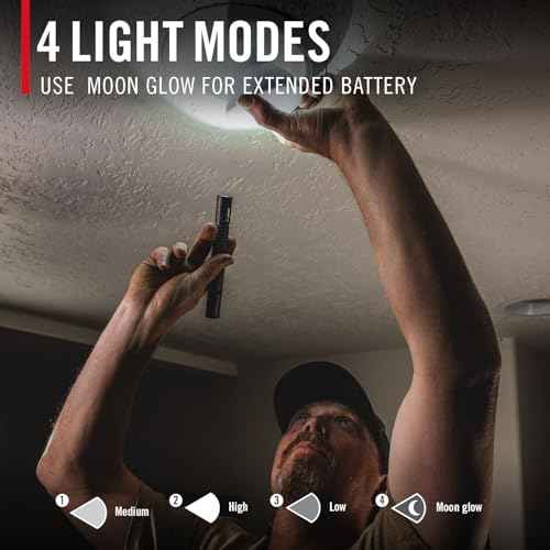 Coast XT30R 1000 Lumen Rechargeable LED Pocket Flashlight, 5 Light Modes with 2-Way Clip and Bite Caps Included