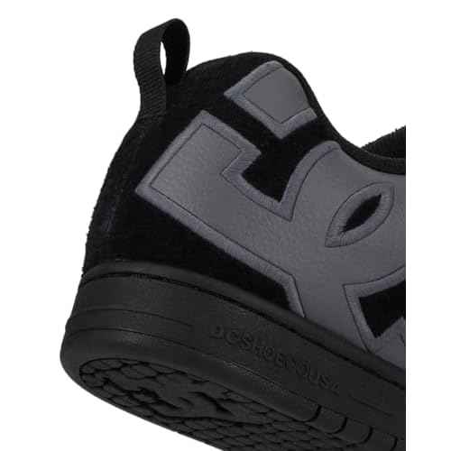 DC Men's Court Graffik SE Skate Sneaker Shoe, Black/Black/Grey, 13