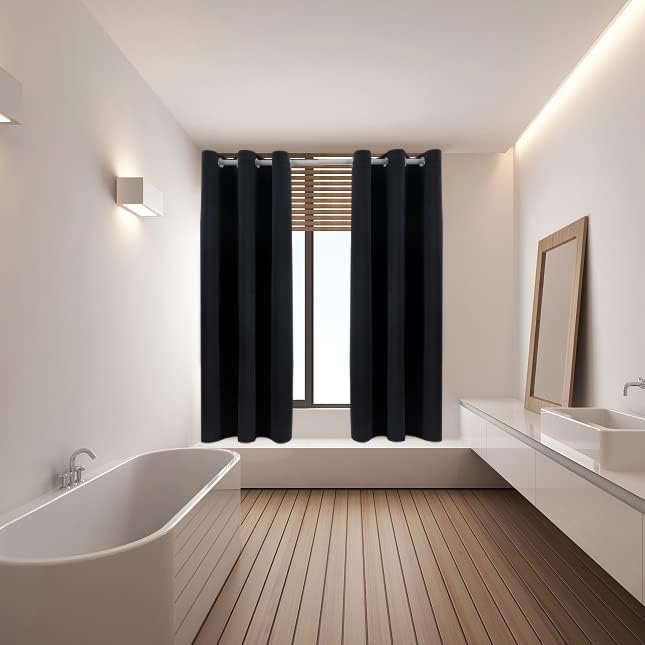 Pickluc Blackout Curtains - Light Blocking Thermal Insulated Drapes, 42" x 63", Black, 2 Panels