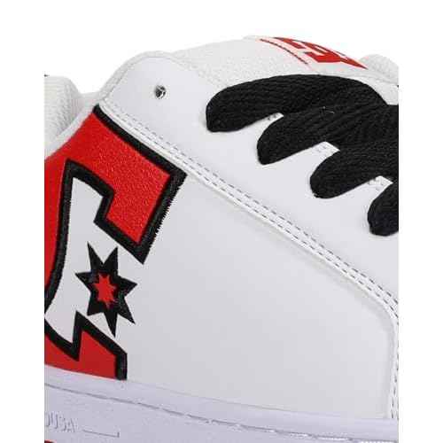 DC Men's Court Graffik Skate Shoe, White/RED, 6.5