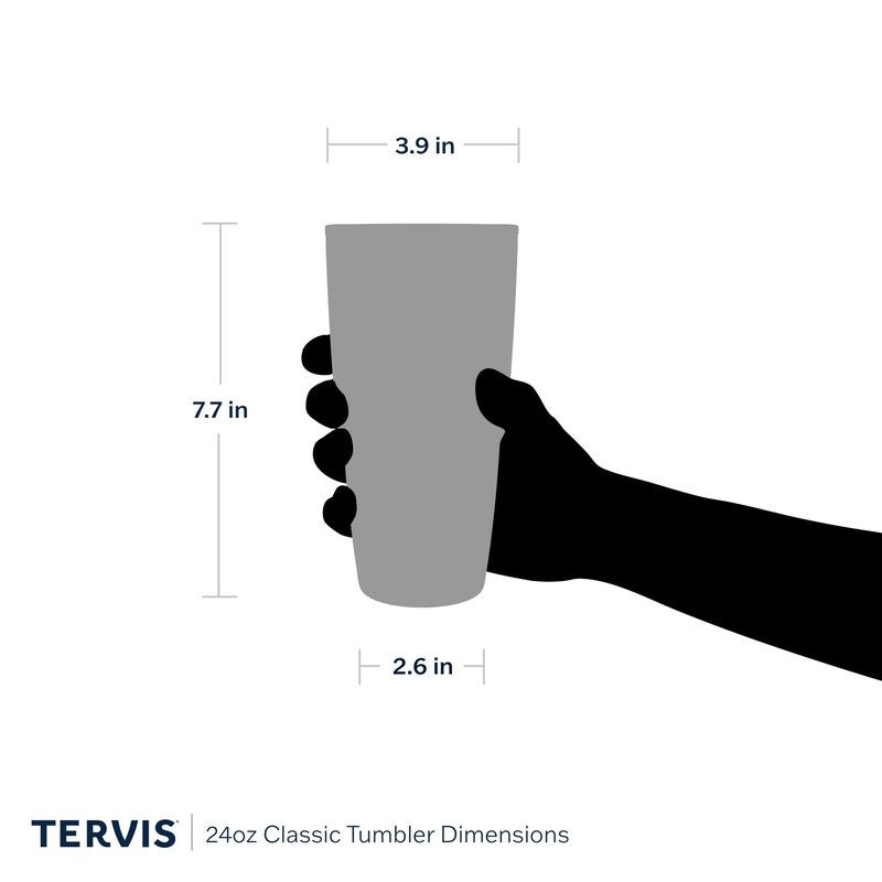 Tervis Clear & Colorful Tabletop Made in USA Double Walled Insulated Tumbler Travel Cup Keeps Drinks Cold & Hot, 24oz, Quartz