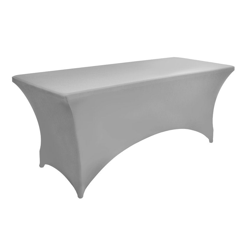 ZarzaaSik 114 10-Pack 6ft Spandex Table Covers for Rectangle Standard Folding Tables - Wrinkle Resistant Stretch Tablecloths - Ultimate Fitted Table Protector for Parties, Banquet, and Wedding