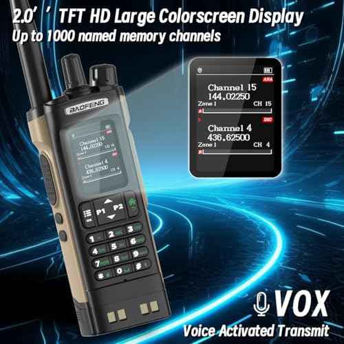 Ham Radio Baofeng DM32 DMR Radio 10W Handheld Rechargeable Walkie Talkies Long Range DM32UV Two Way Radio NOAA Weather Radio with GPS, Copy Frequency 2500mAh Battery USB-C Charging with Radio Holster