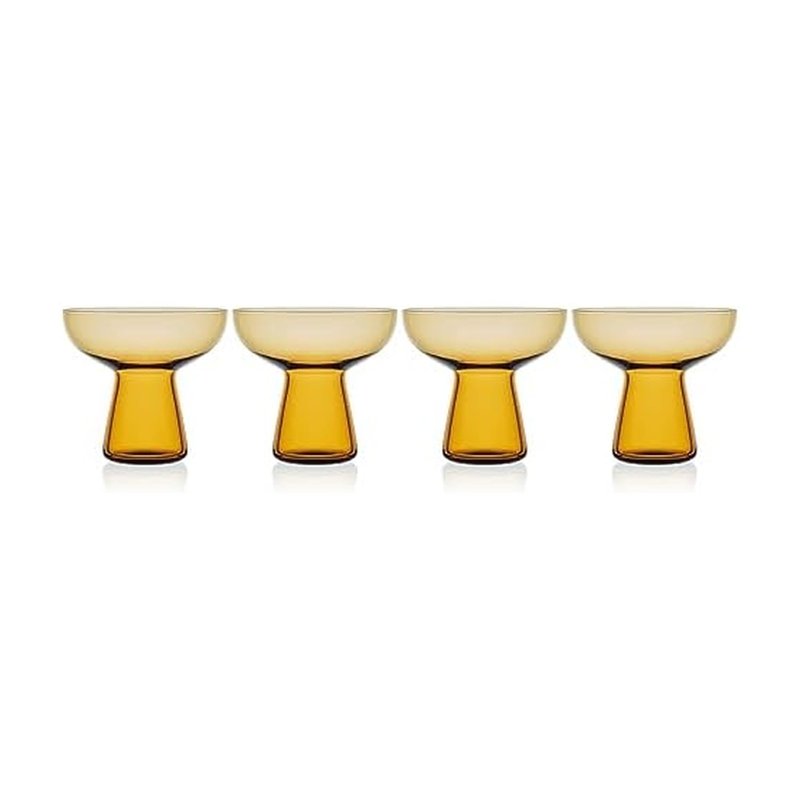 Mikasa Phoebe Margarita Cocktail Glass, Set of 4, Amber