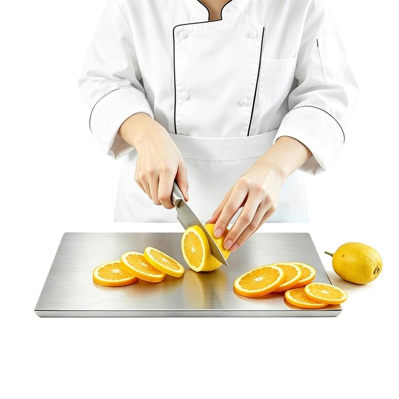 Stainless Steel Cutting Boards with Lip for Kitchen, Metal Cutting Board over Sink Large Cuttig Board, Baking-Cutting-Chopping-Board Suitable for Meat, Fruits, Vegetables, Bread, Noodle, and Pizza
