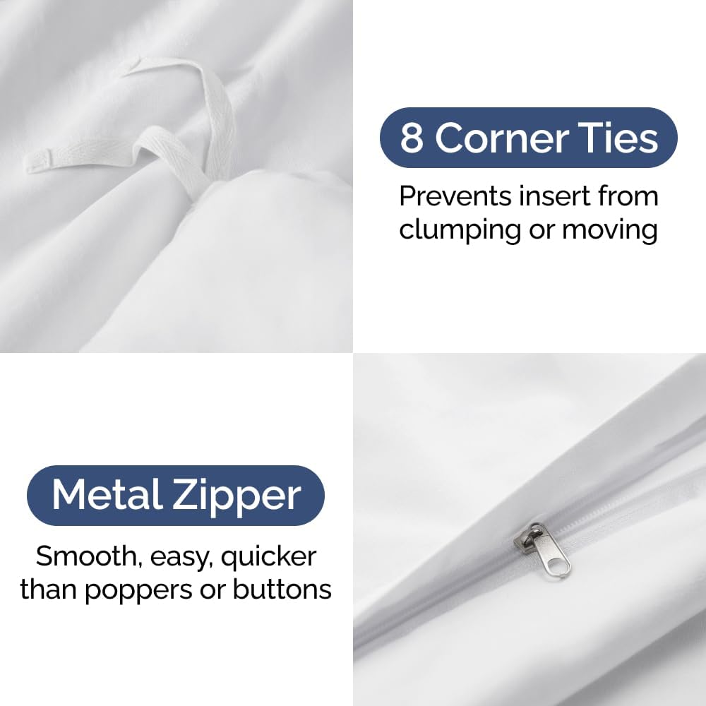 King Pillow Cases Set of 2 | Hotel Quality Duvet Cover - Luxurious, Comfy Bedding - Machine Washable, White