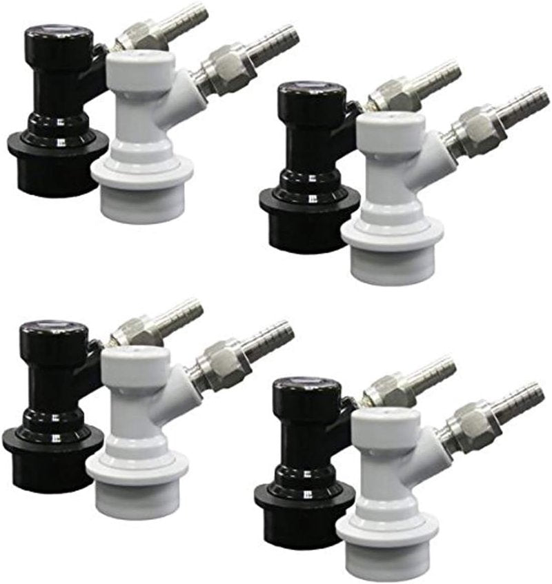 LUCKEG Corny Keg MFL Disconnect Ball Lock Quick Disconnect Set with Stainless Steel Swivel Nut for Home Brewing Beer Keg System (PACK OF 8)