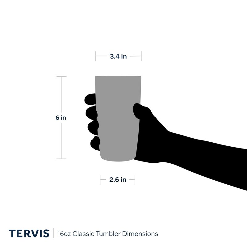 Tervis Clear & Colorful Tabletop Made in USA Double Walled Insulated Tumbler Travel Cup Keeps Drinks Cold & Hot, 16oz, Quartz