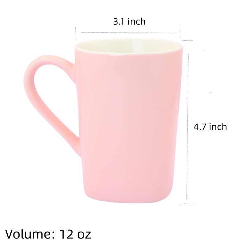 12oz Ceramic Coffee Mug Pink Coffee Mug Heart Shaped Pattern Design Heart Gift for Mother's Day Women Mom
