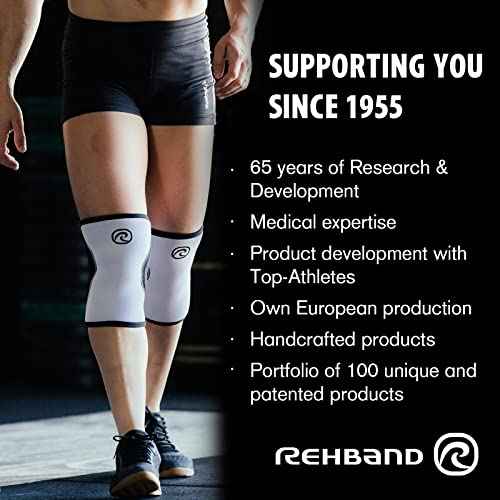 Rehband Indoor-Sports knee pads, 3mm Neoprene knee protectors for volleyball, handball & dancing, Unisex knee protector support, Colour:Black - 1 Pair, Size:Medium