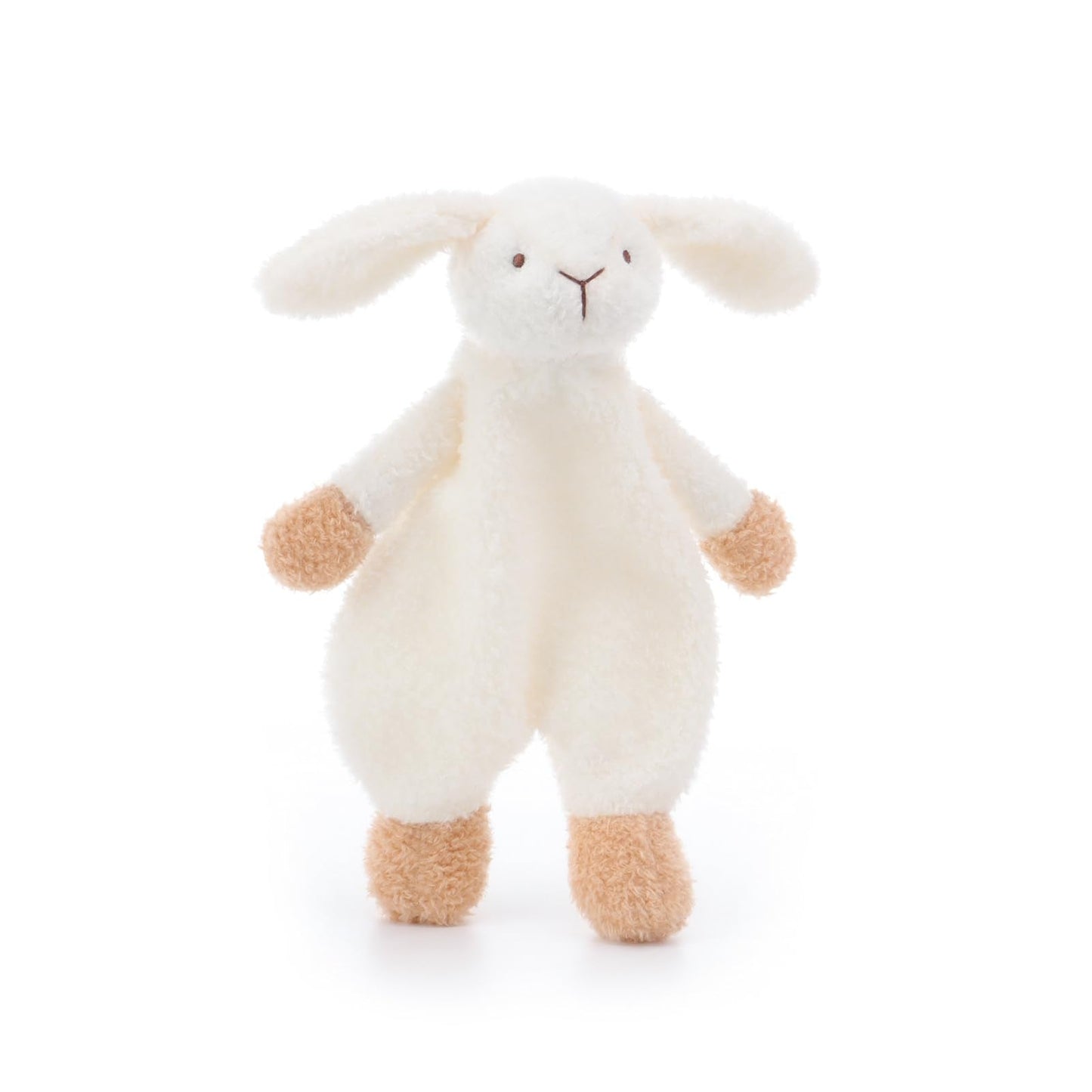 Apricot Lamb Stuffed Animals Security Blanket White Bunny Rabbit Infant Nursery Character Blanket Luxury Snuggler Plush(White Bunny, 10 Inches)
