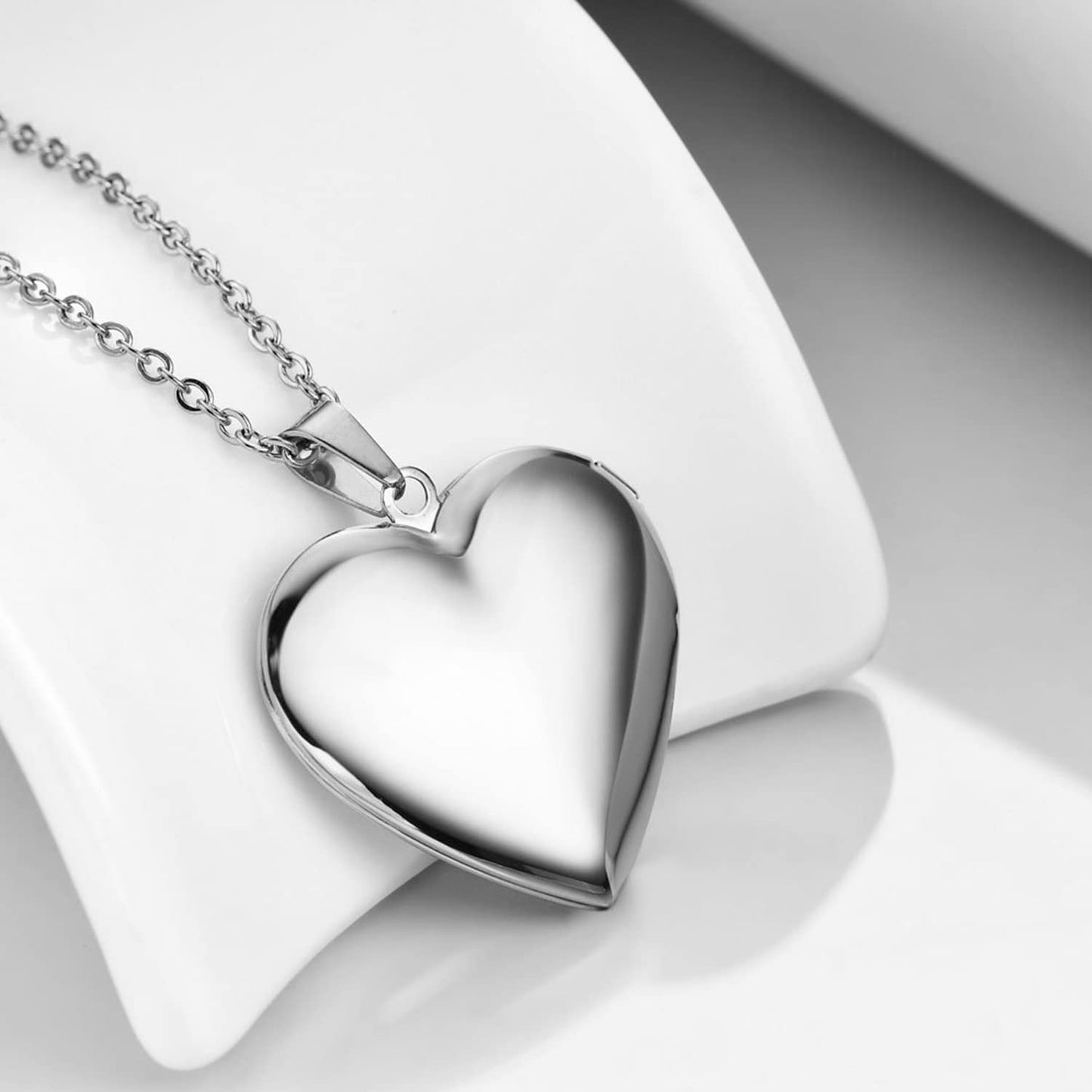 PHOCKSIN I Love You Nana Personalized Silver Heart Locket Necklace with Custom Text & Symbols Customized Photo Lockets Necklace that Hold Pictures for Women
