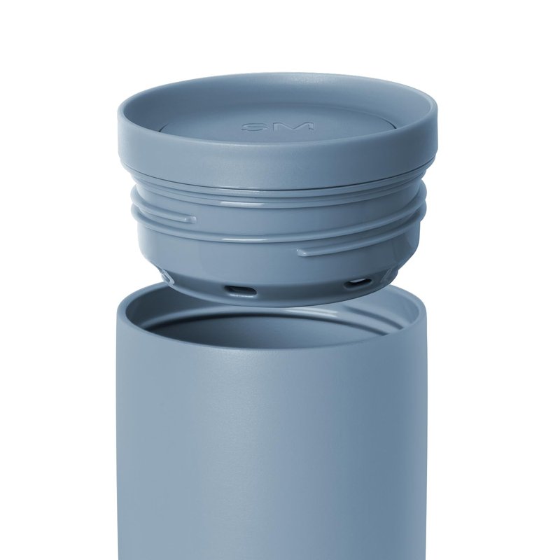 Simple Modern Travel Coffee Mug Tumbler with 360° Lid | Ceramic-Lined Insulated Stainless Steel Cold Brew Iced Coffee Cup | Gifts for Women Men Her Him | Voyager Signature | 12oz | Blue Dune