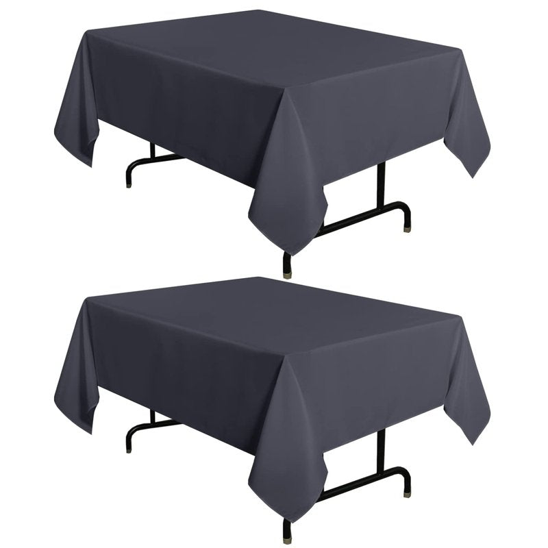 sancua 2 Pack Dark Grey Tablecloth 54 x 54 Inch, Stain and Wrinkle Resistant Square Table Cloth - Washable Polyester Table Cover for Dining Tables, Buffet Parties and Camping