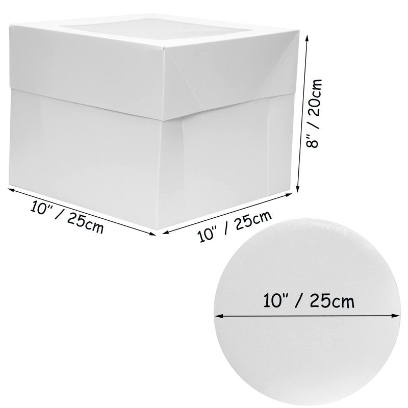 GylSun 3 sets Cake Boxes 10x10x8 inches with Boards Bakery Boxes for Cakes