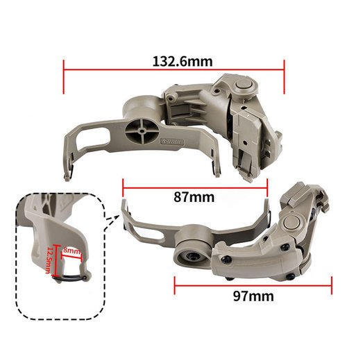 ARC Rail Adapter for Tactical Helmets, Fast Helmets Accessories Compatible with Walker's Razor and Razor Digital Earmuffs (Tan)