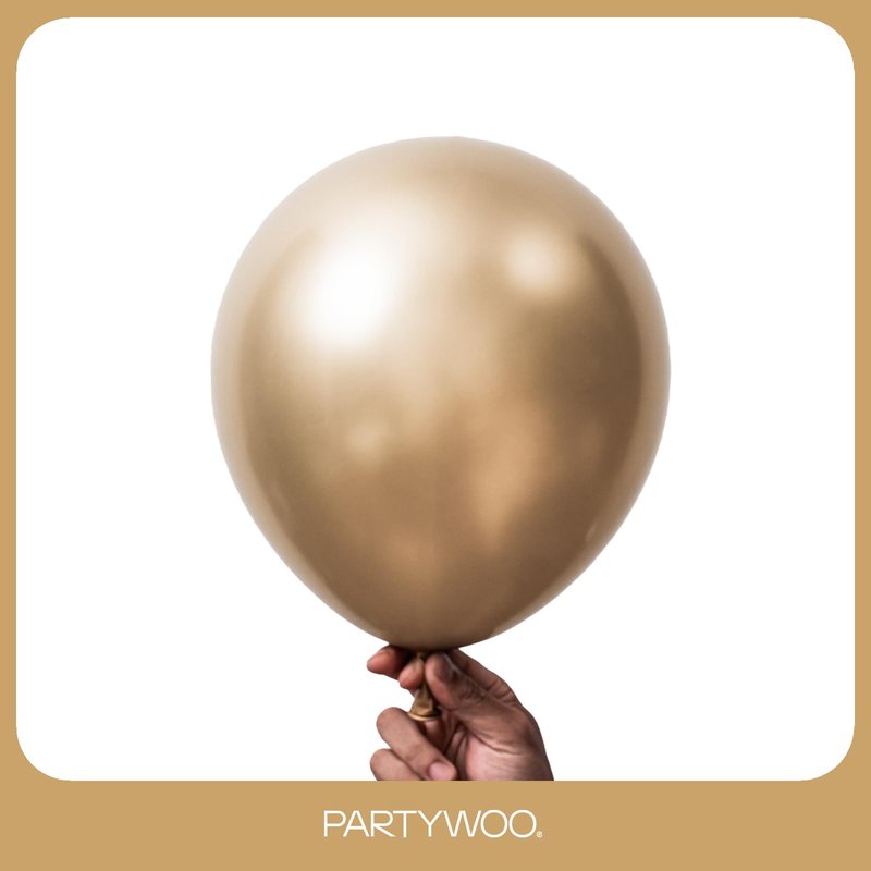PartyWoo Metallic Gold Balloons 101pcs 12 Inch Chrome Gold Latex Helium Balloons for Wedding Christmas Birthday Graduation Baby Shower Retirement Bachelorette Tea Party Decorations Gold-G127