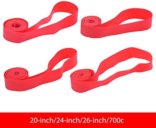 Dilwe Tire Liners, PVC Red Rim Strip Rim Tape Fits 20inch 24inch 26inch 700C Riding Wheels(20inch)
