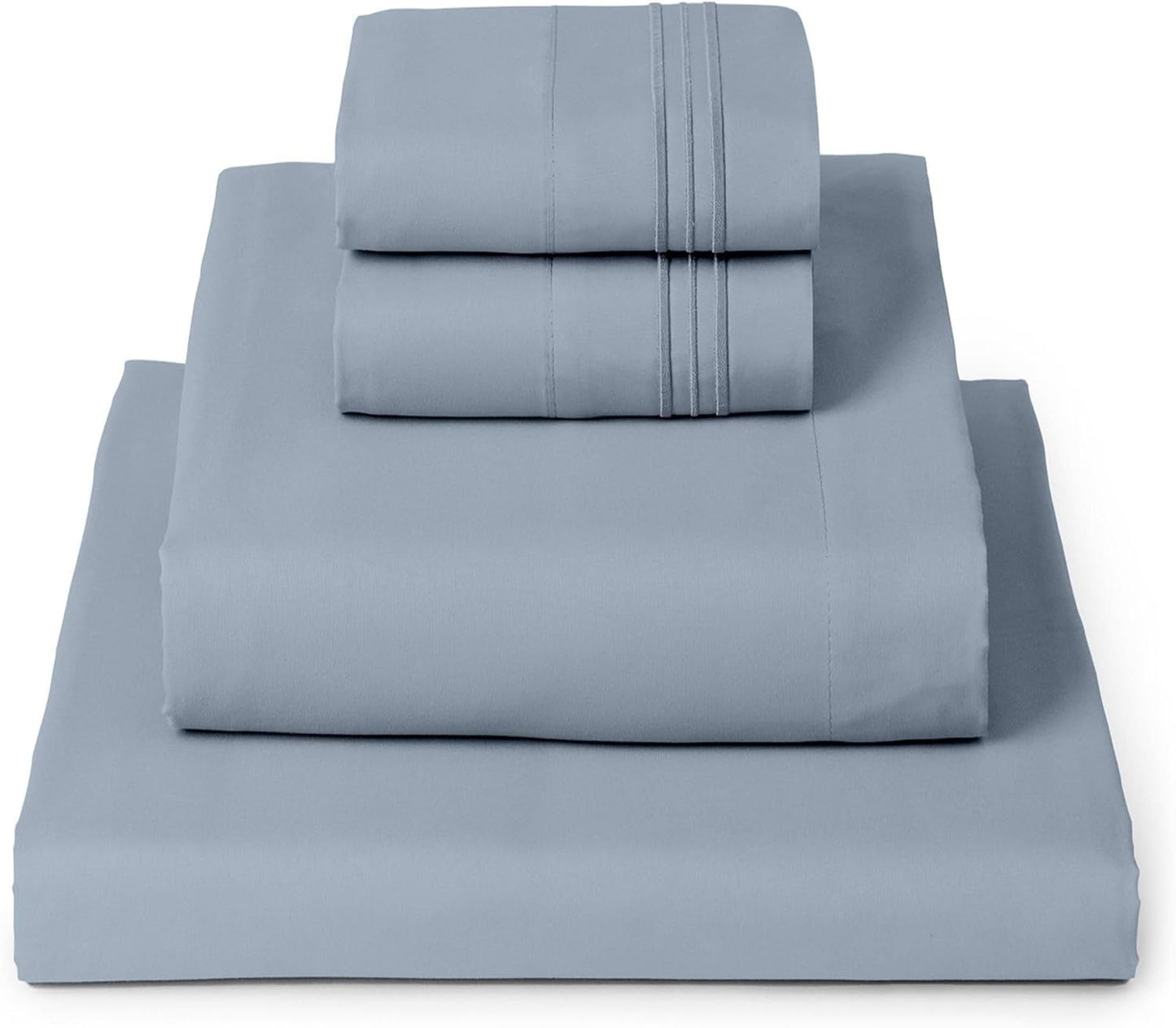 Mellanni California King Sheets Set | 4-Piece Hotel Luxury Bedding - Extra Soft, Cooling, Wrinkle-Resistant (Cal King, Blue Hydrangea)