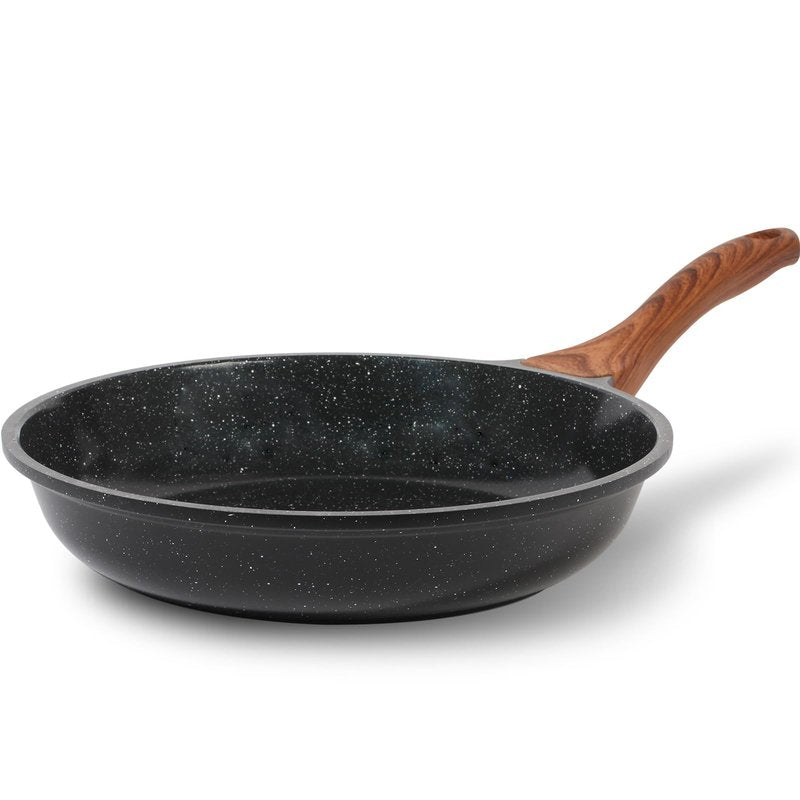ESLITE LIFE Nonstick Ceramic Frying Pan Skillet, Non-Toxic Egg Omelette Kitchen Cooking Pans Compatible with All Stovetops (Gas, Electric & Induction), PTFE & PFOA Free (Black, 8'')