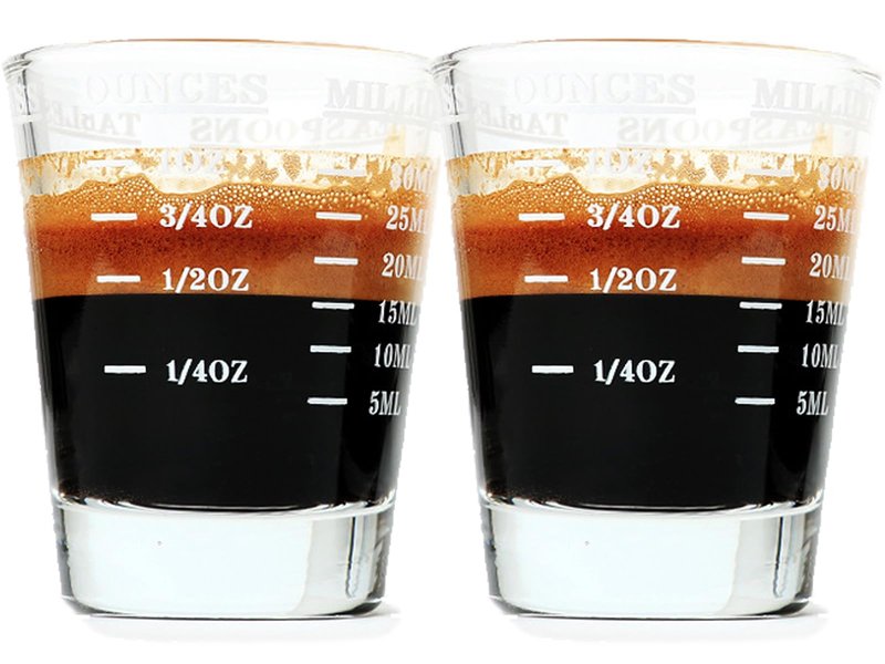 Shot Glass Measuring Cup | Non Fading | Bar Bartender Accessories, Jigger for Bartending | Tablespoon Measuring Spoon (2, White)